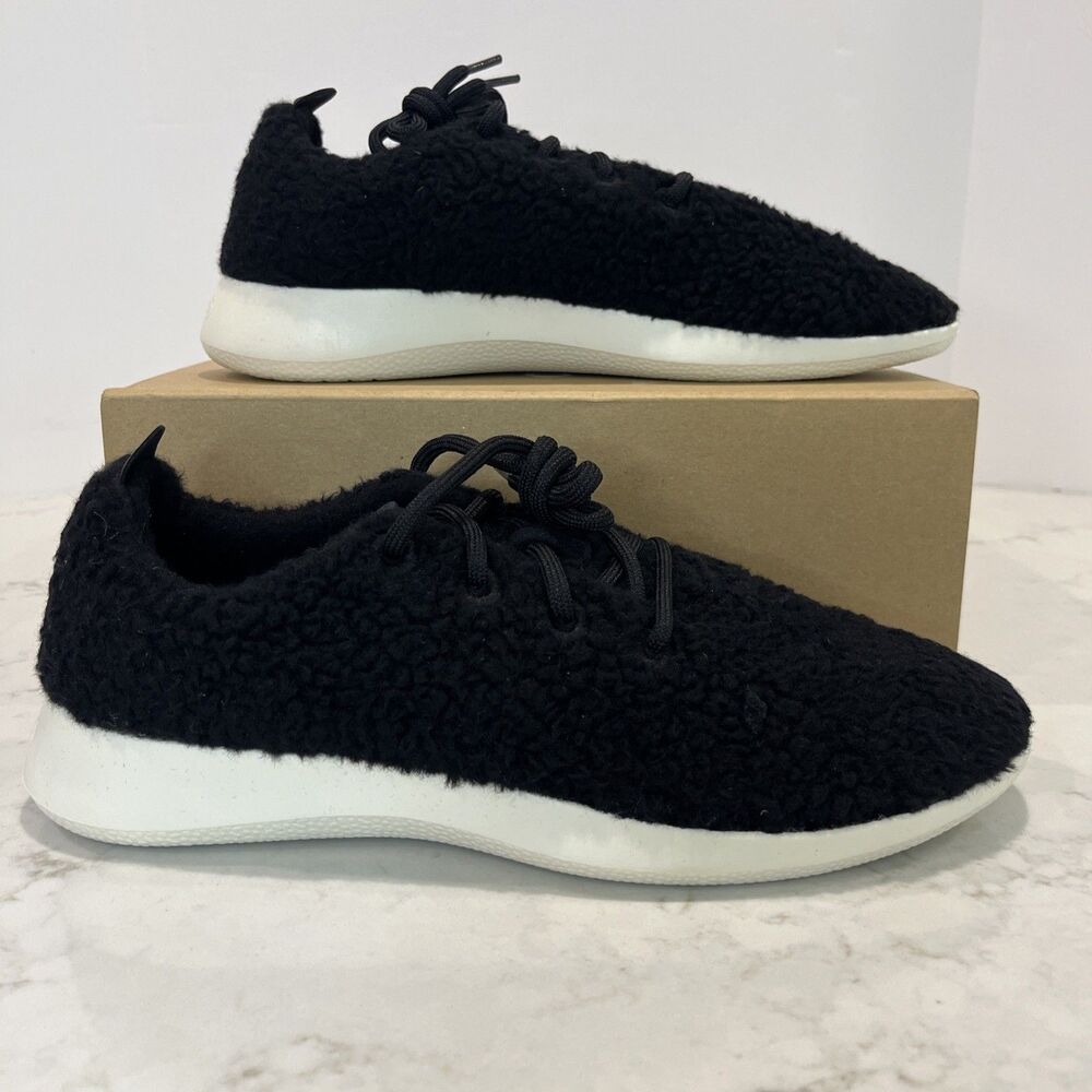 Allbirds NEW Mens 10 Wool Runner Fluff Natural Black Sneakers Shoes Travel